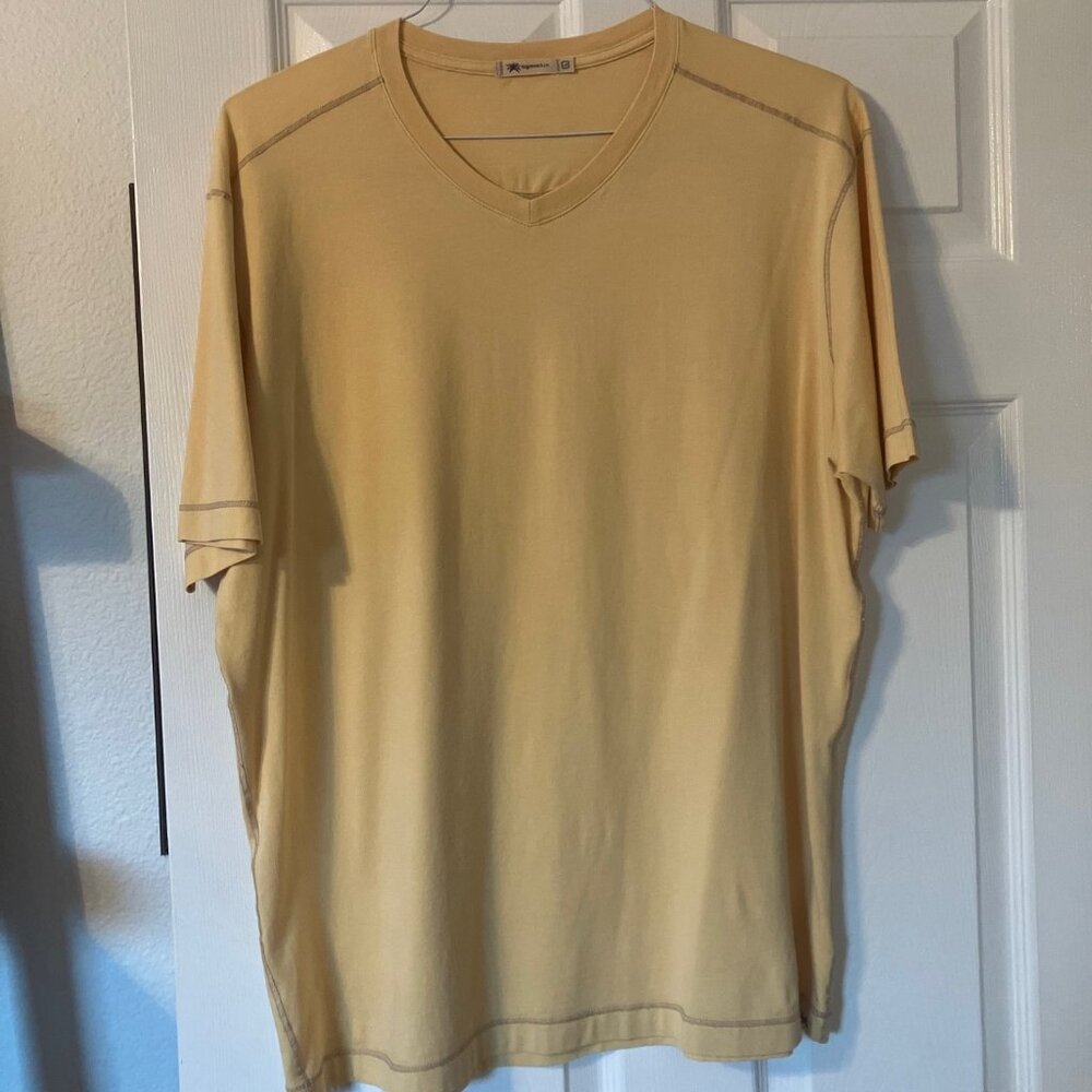 AGAVE Men's Yellow V-neck yellow t-shirt